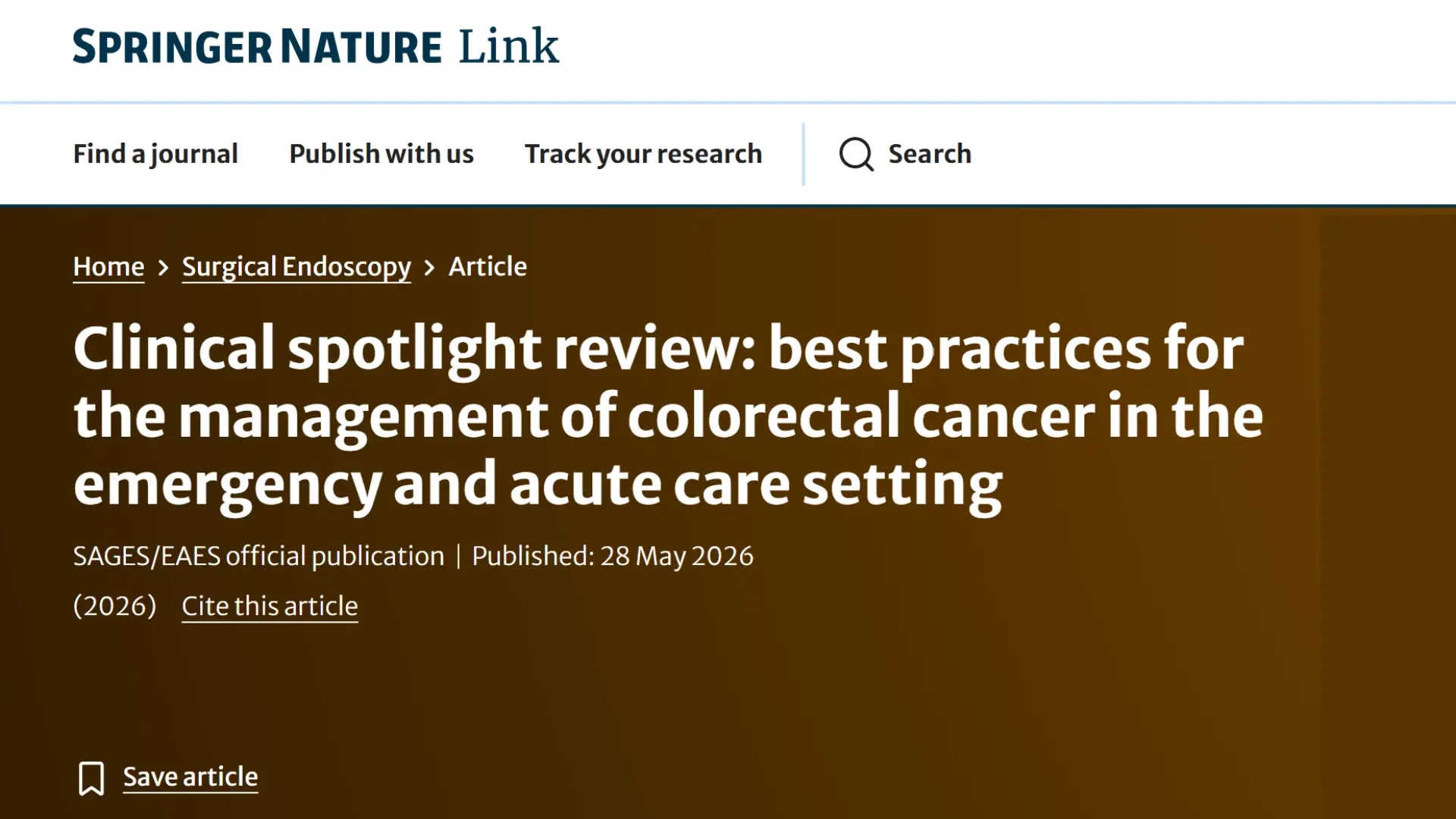 Colorectal cancer in the emergency setting · SAGES recommendations · Dr. Patricia Tejedor